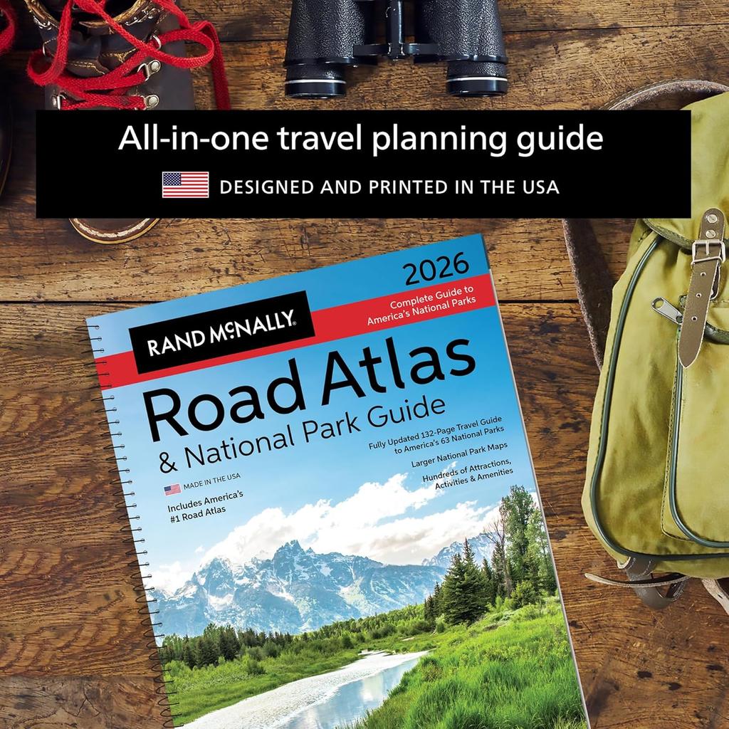 Rand McNally Silniční atlas a průvodce národními parky 2026: Spojené státy, Kanada, Mexiko
