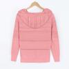 Fashion Women Casual Solid  Long Sleeves Hooded Sweater Blouse Tops