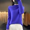 Women's Pure Wool Half-High Neck Sweater - Loose Fit Knitwear for Autumn and Winter