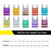 AHL 145pcs Mini Blade Fuses Assortment Auto Car Motorcycle Truck Fuses Kit 3A 5A 7.5A 10A 15A 20A 25A 30A 35A 40A Boat Camper RV ATV UTV Automotive