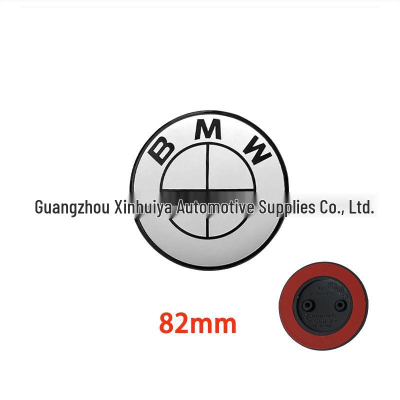 Compatible BMW Black & White Logo Car Emblems for 3 Series, 5 Series, X5, X6 - Hood & Wheel Center Caps (Front & Rear)