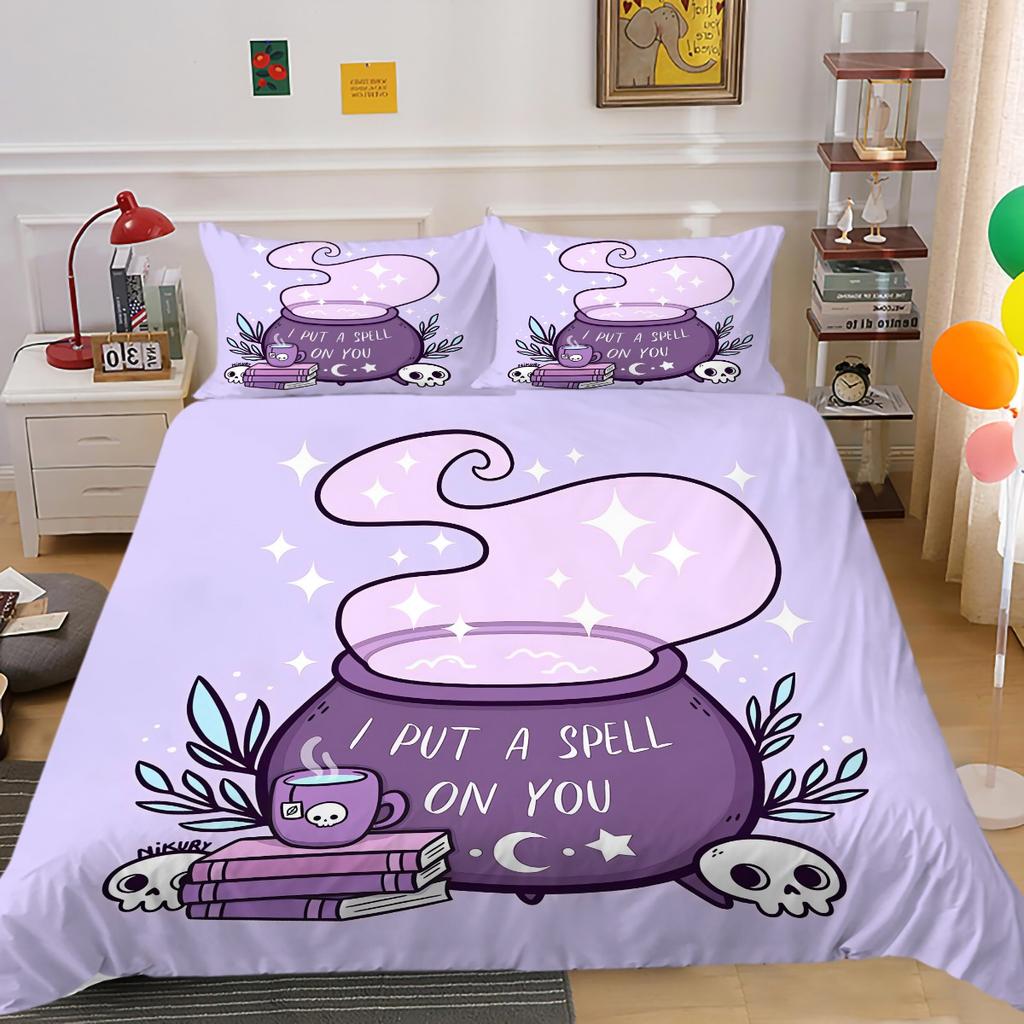 Home Bedspreads Cartoon Magic Cat Pillowcase Comforter Quilt Cover Set Bedding Sets