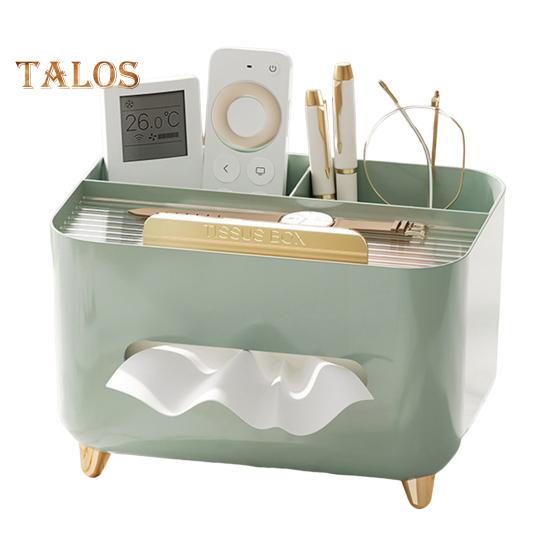 Multifunktionell Tissueboxöverdragshållare med förvaringsfack Stor kapacitet Rektangulär Servett-Tissue-Organisatör