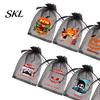 Gift Packaging Bag 12 Pcs Halloween Organza Candy Bag, Drawstring Treat Pouch with Pumpkin Ghost Bat Kids Pouches Print, Sheer Favor for Party Snacks,