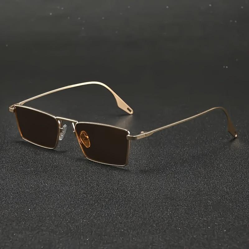 Chic Women's Rectangular Metal Fashion Glasses for Daily WearCommuting Vacations & College Parties