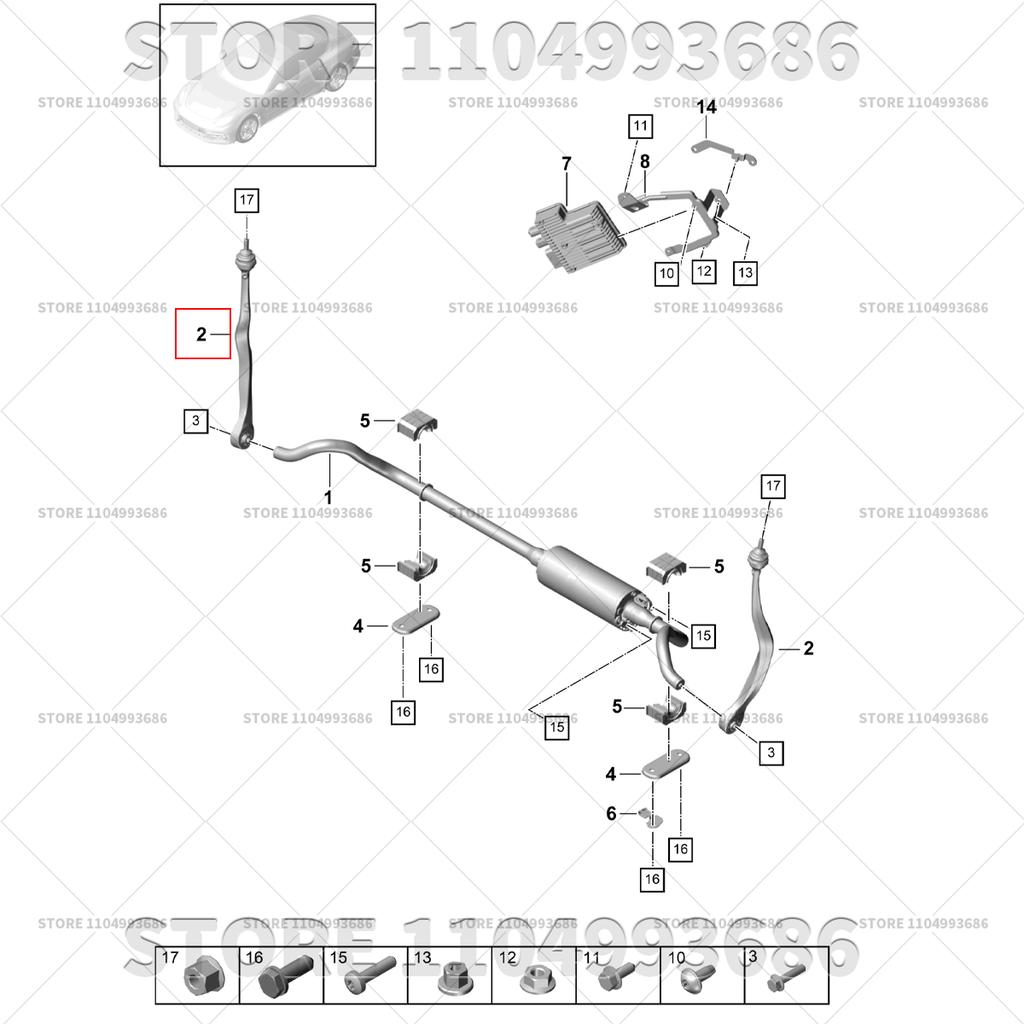 For 2017-2025 Porsche Panamera (971) Front Suspension Stabilizer Bar Link Kit OEM 971411317 971411318 9A741131701 9A741131801