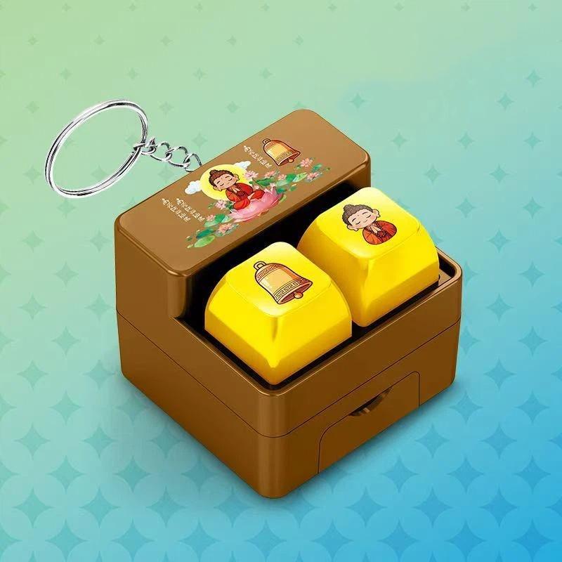 Fingertip Button Keyboard Games Keychain Plastic With Led Light Voice-Activated Keychain Portable Cartoon Interactive Keychain