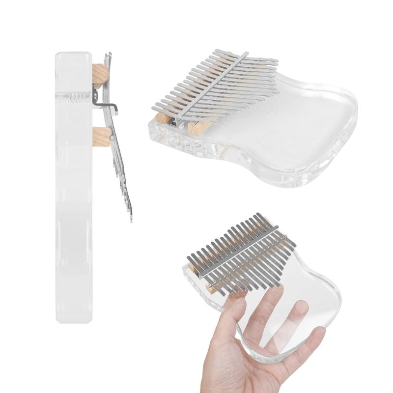 Portable 17 Keys Mini Kalimba Piano Clear Crystal Finger Piano Thumb Piano Musical Instrument Christmas Gift for Kids