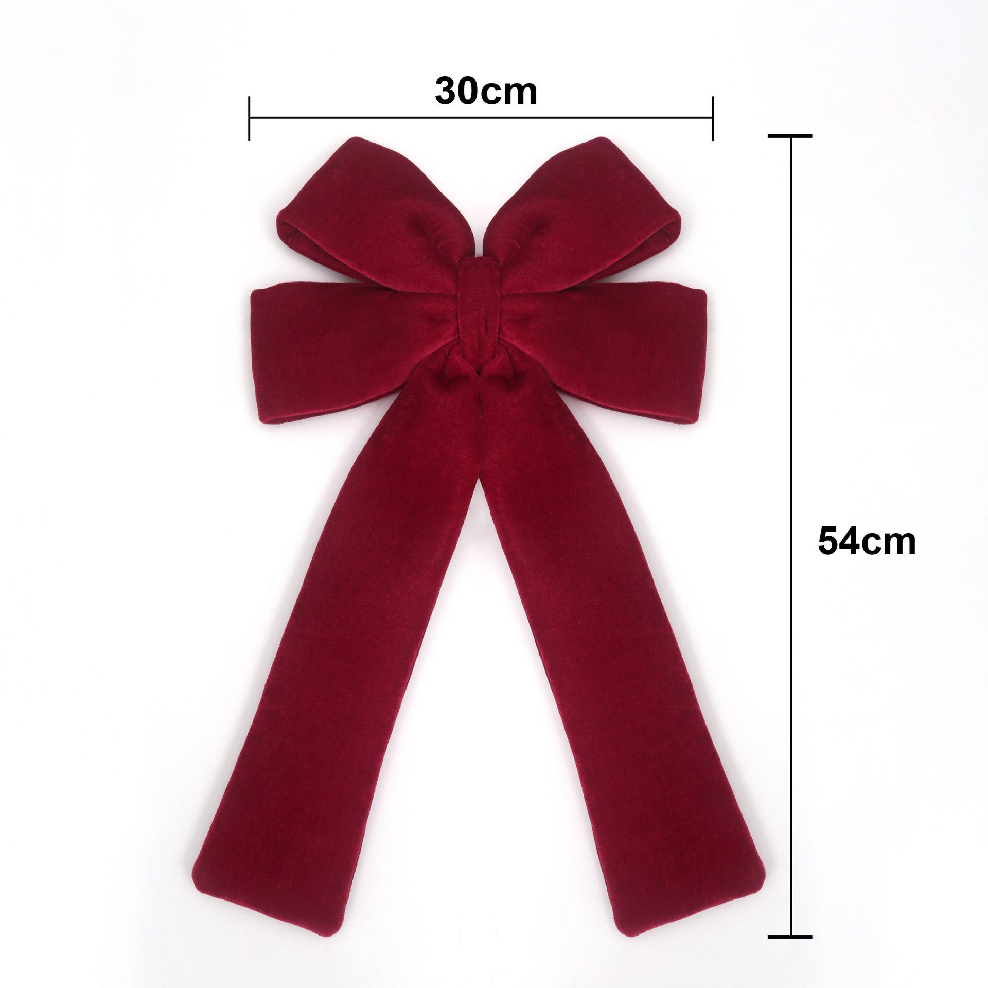 

Christmas Big Red Bow Wedding Xmas Party Decoration Velvet Bow Pendant 30cm