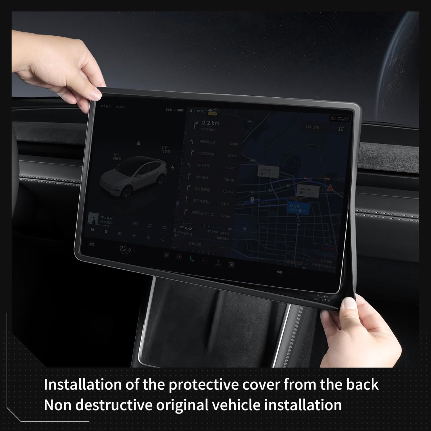 

LUCKEASY Screen Frame Edge Protect Cover for Tesla Model Y Juniper 2025 2026/Model 3 Highland 2024 2025 Center Console Screen Frame Cover Interior