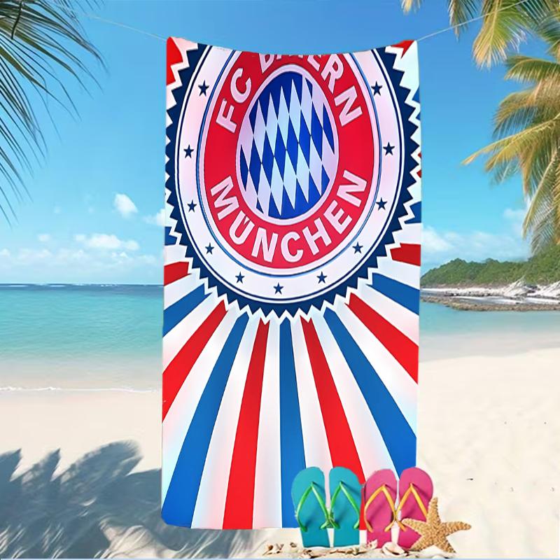 Beach Towel with FC Bayern München logo Pattern - soft,absorbent,machine washable Lightweight&Modern,swimming,Travel Essentials