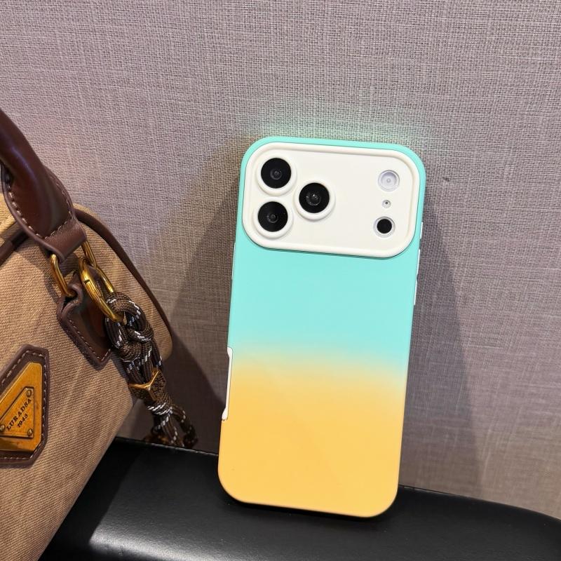 

Luxury Gradient 2IN1 Bumper Candy Case For iPhone 17 16 15 14 13 Pro Max Shockproof Macaron Colors Simple Armor Ruggged Cover iPhone17