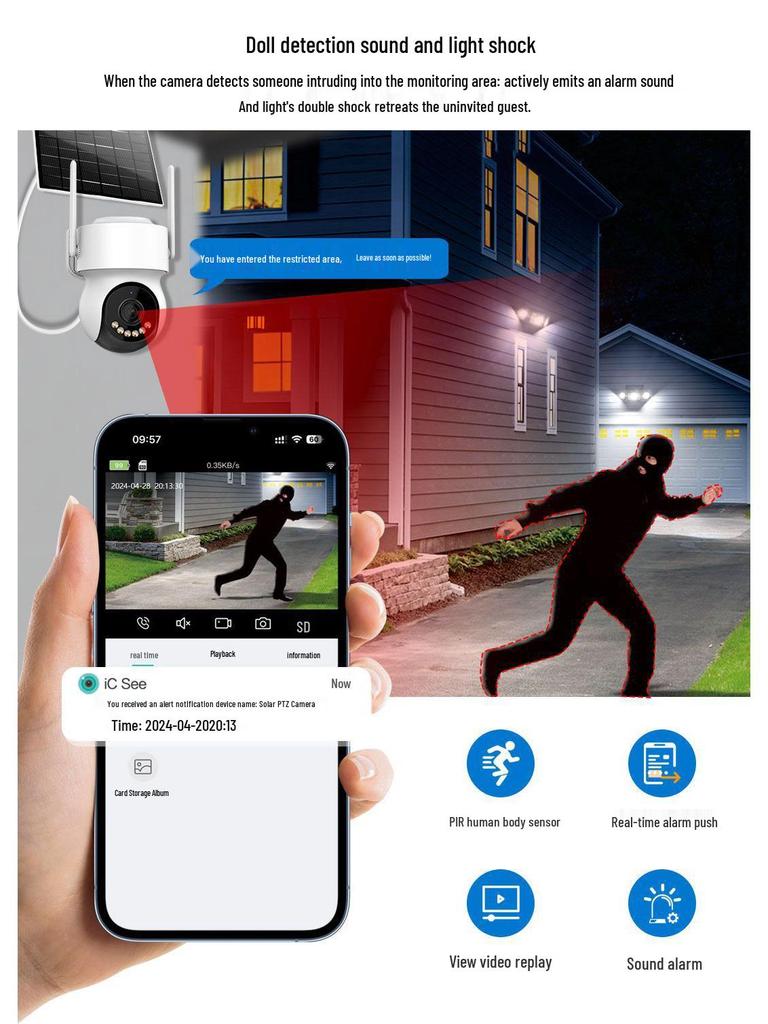 Asia-Pacific Dual-Lens 4G PTZ Solar Camera, 10x Zoom, Low Power Consumption