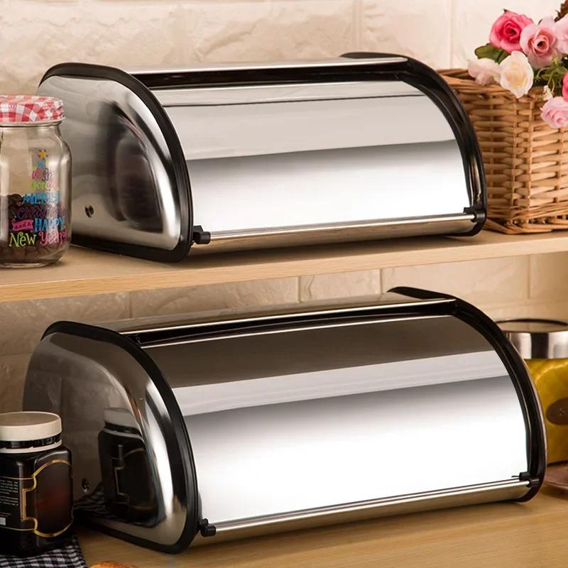 Stainless Steel Bread Box Large Capacity Cake Bin Dustproof Food Organizer Bakery Storage Container For Keeping Fresh 2025