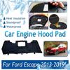 Compatible For Ford Escape Kuga 2013 2014 2015 2017 2018 2019 Car Engine Hood Pad Front Sound Insulation Covers Heat Shade Auto Accessories(Black B)