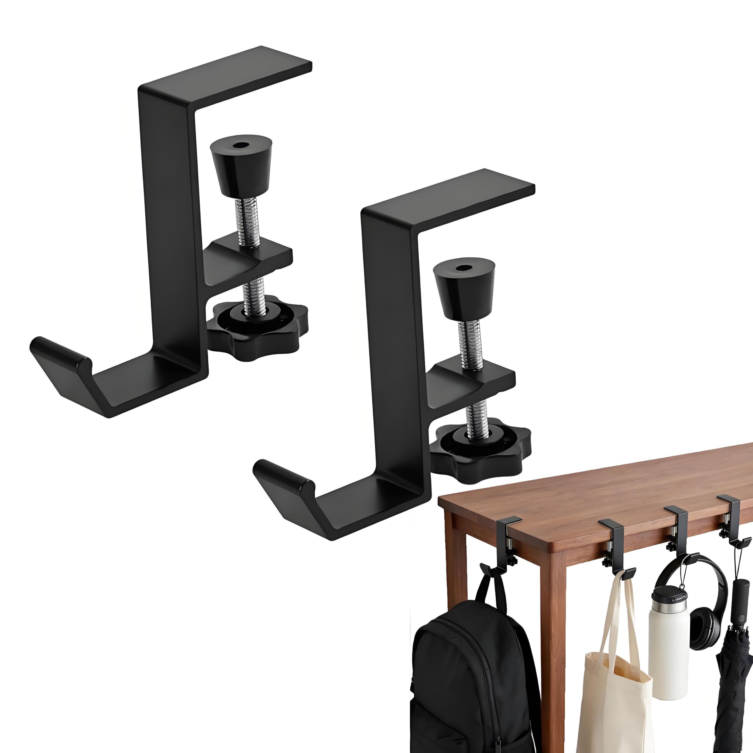 

AYONEE Headphone Set of 10kg Load Desk Clamp Easy Table for Black Hanger, 2, Capacity, Type, Mounting, Headphones/Earphones/Bags/Hats, Space-Saving