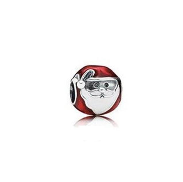 NEW Sparkling Red Series Charm Bead Clip Fit Original Silver Bracelet DIY Jewelry Christmas Gift Reindeer Motorcycle Dangle