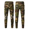 American High Street Herren Camouflage Ripped Slim Fit Denim Jeans