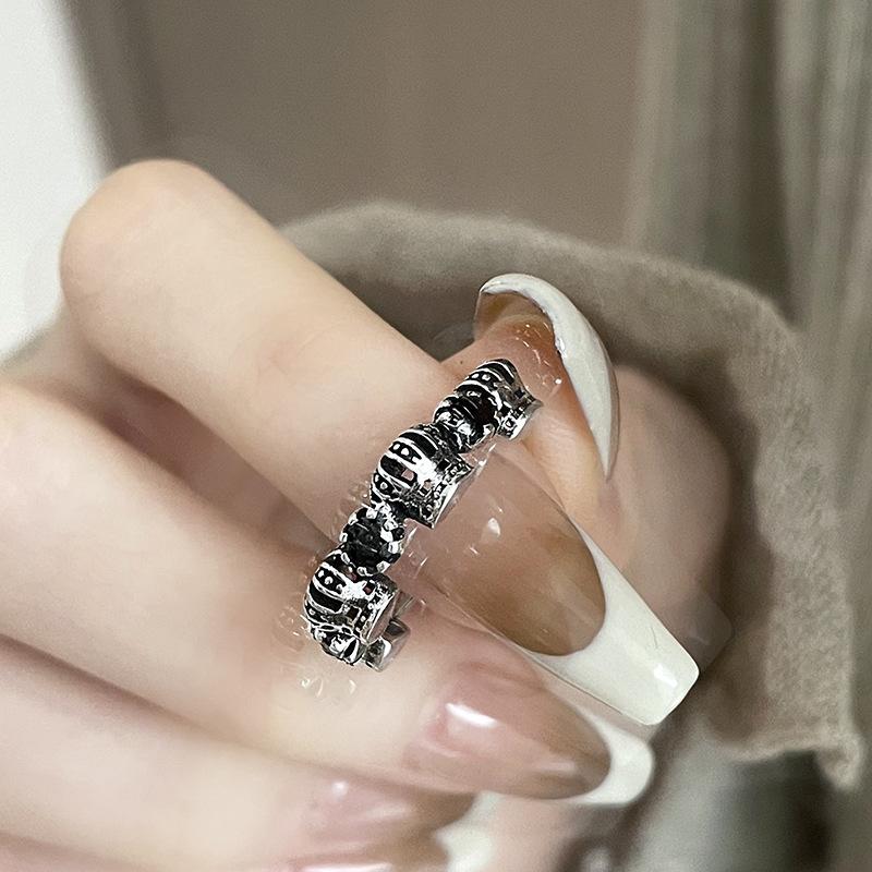 Крест Темный Ветер Холодный Ветер Винтаж Панк Премиальное Ощущение Кольцо-Корона Кольцо на Указательный Палец Adjustable opening