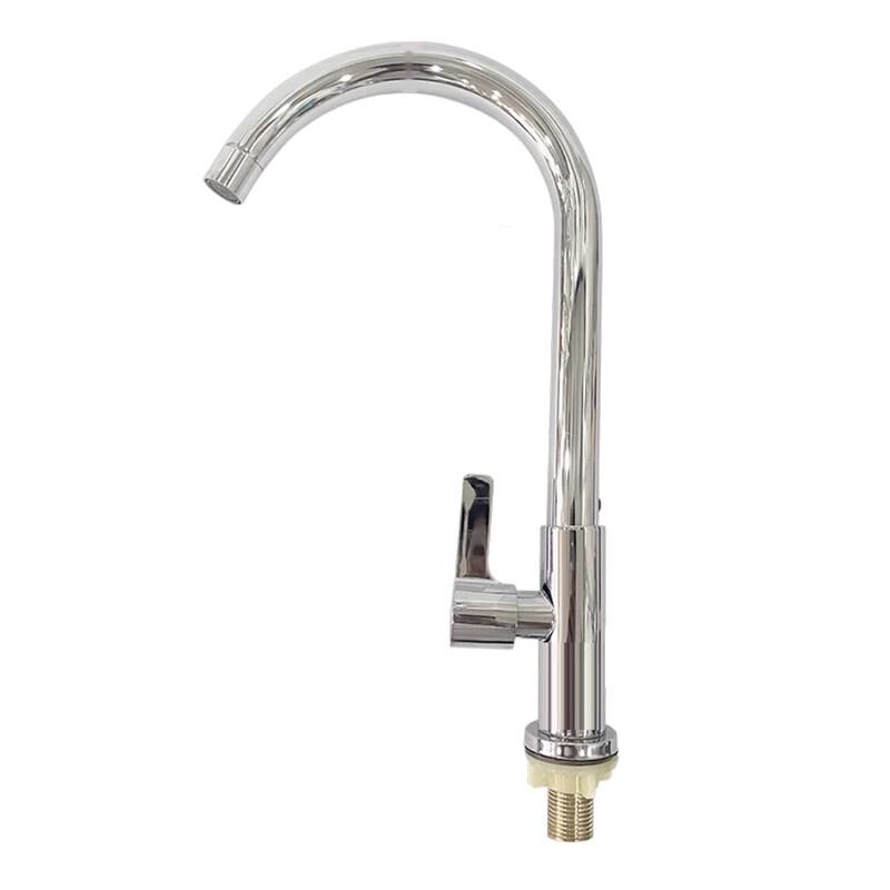 BOSIBAO 304 Stainless Steel Single Cold Kitchen Faucet with Large Bent Spout