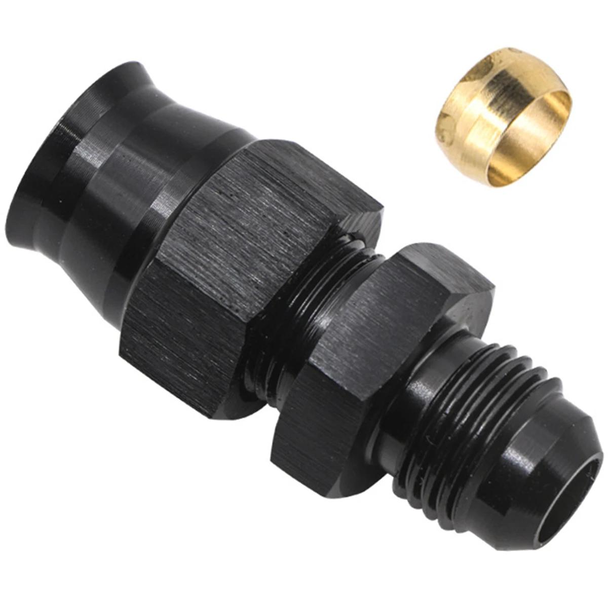 

Male Flare to 5/16 Fuel Hardline Tube Fitting Adapter Connector Alloy For 5/16 OD Alloy Tube with Brass Ferrule for Gas Liquid чорний