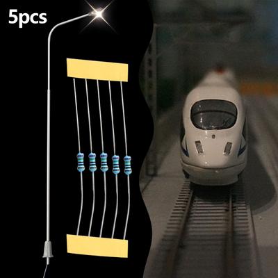 Lampione stradale a luce ferroviaria modello layout orizzontale 20mA 5 pezzi