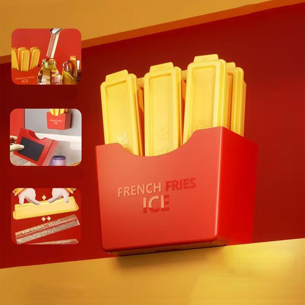 Strip Ice Box Silicone Ice Tray Mold, Autonomous Ice Box Refrigerator Magnet Is Suitable For Whiskey, Cocktails, Juices(6 Ice Boxes, 1 Magnet)