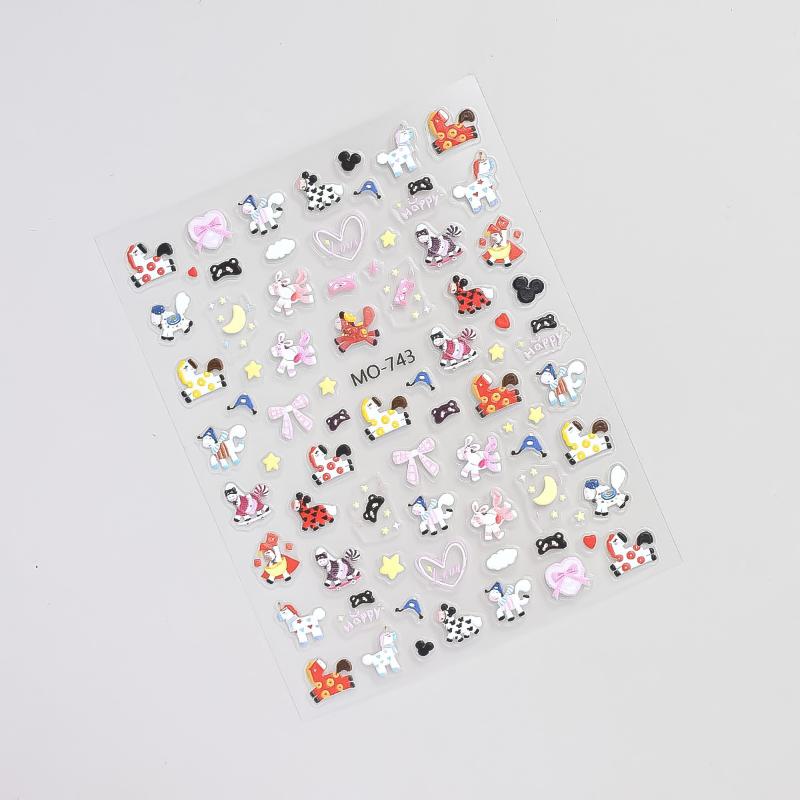 

Cartoon Colorful Pony Nail Stickers DIY Nail Stickers Nail Decorations Accessories Year Of The Horse Nail Appliques Art Sticker