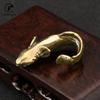Solid Brass Deep Sea Fish Figurines Miniatures Desktop Ornaments Simulation Animal Small Statue Tea Pets Home Decorations Crafts
