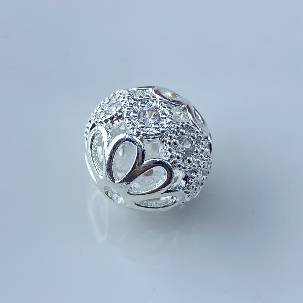 Handmade High Color Retention Hollow Spacer Beads with Large Zirconia Particles for DIY Jewelry and Fashion Accessories.