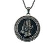 Personality Hip Hop Medallion Painting Oil Dripping Oil Prayer Hands Hands Palm Stainless Steel Pendant Titanium Steel Necklace