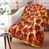 Pepperoni Pizza Throw Soft Flannel Throw Summer AC Blanket Lightweight Cool Nap Blanket for Sofa Bed Couch Travel