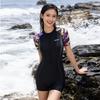 Women's Short Sleeve One-Piece Swimsuit - Sexy Tummy Control, Slimming, Plus Size, Sport Swimwear, New Style Hot Spring Design
