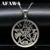 Je Tetragrammaton Hebräisches Pentagramm Edelstahl Halsketten für Männer Goldfarbe Männliche Kette Schmuck colar masculino N1163S