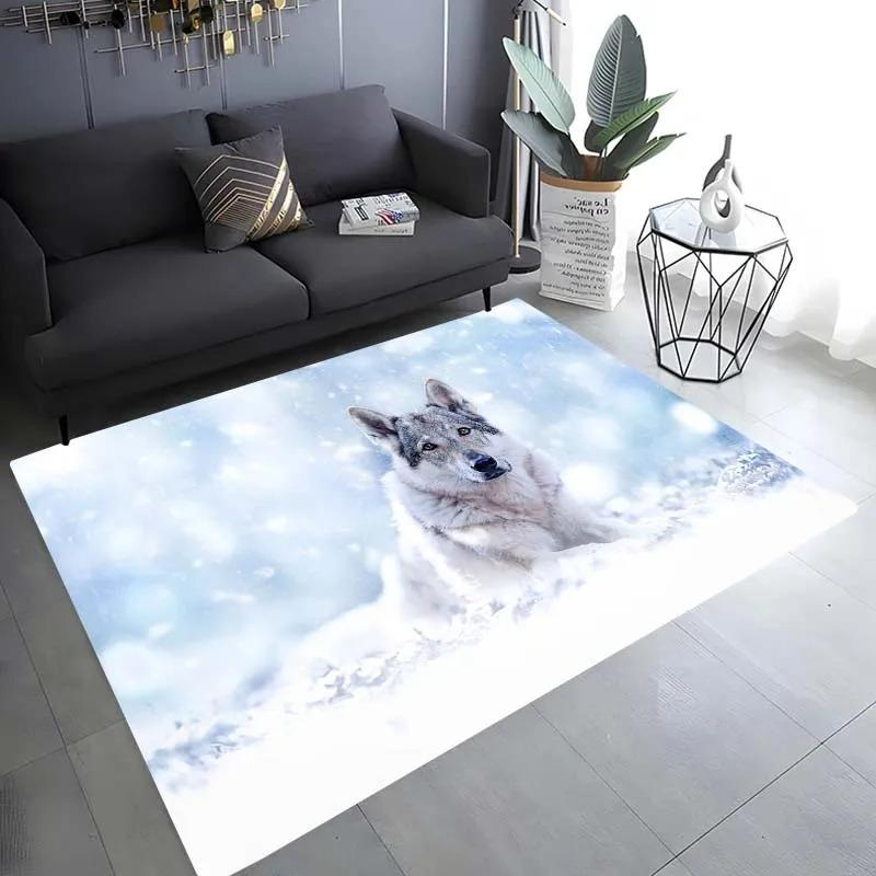 Snow Wolf Pattern Floor Mat Door Decoration Home Living Room Floor Mat