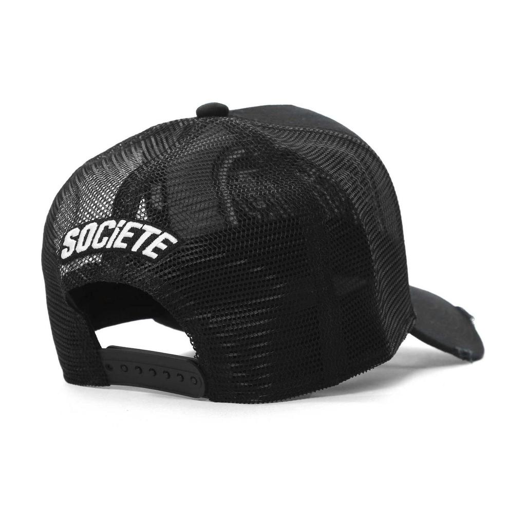 Societe Noir Mens Logo Mesh Trucker Cap