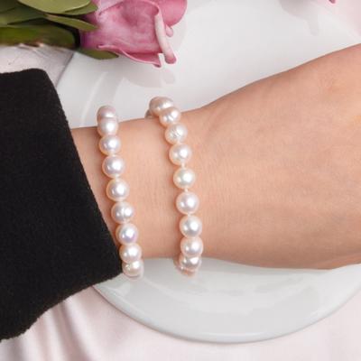 Braccialetti con autentici bracciali di perle d'acqua dolce naturali per donna con regalo di gioielli di perle bianche di moda classica