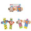Baby Elephant Monkey Wrist Rattle Toy With Soft Fabric Material For Early Education And Sensory Development