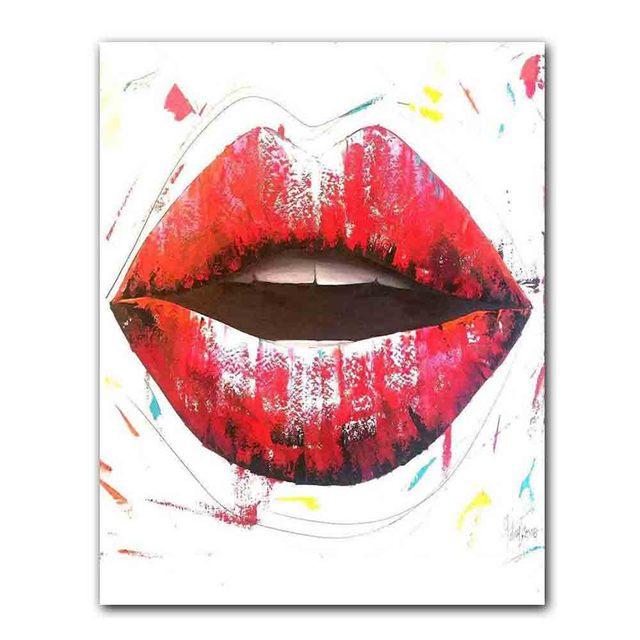 Nordic Graffiti Art Fashion Canvas Painting Sexy Lips Poster Office Wall Painting Living Room Bedroom Home Decoration Mural No Frame