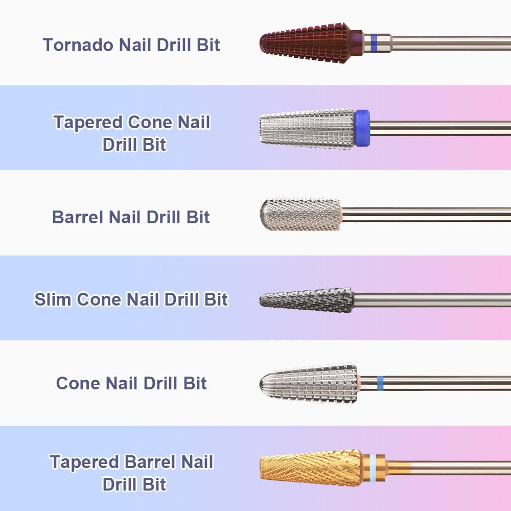 Nagelfräser Aus Wolframstahl – 2,35 Mm, Konisch, Für Gel- & Acrylnägel (rot, Feine Zähne)