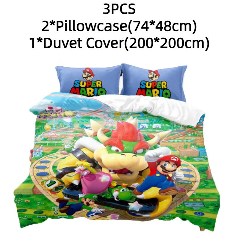 Cute Cartoon Mario Children's Three-piece/four-piece Bedding Set