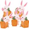 20 szt. Pudełka w kształcie marchewek z królikiem, kartonowy koszyczek na słodycze, na radosne przyjęcie wielkanocne, dekoracja stołu, opakowanie na cukierki DIY