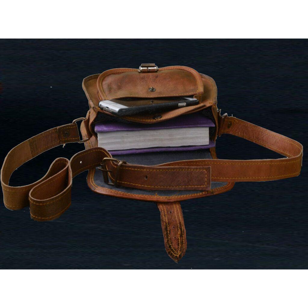 NYHET Läderhandväska Axelväska Damväska Messenger Crossbody-väska Brun