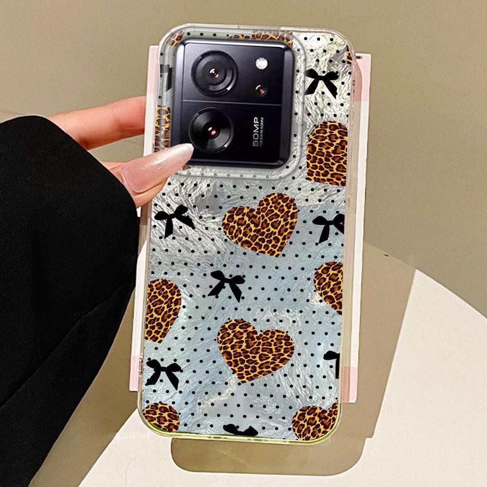 Leopard Cherry Fruit Vortex Texture Phone Case for Xiaomi 13T 14T 11 Lite Poco X5 M6 Pro X6 X3 Pro NFC C75 C71 C65 C61 M5S Cover