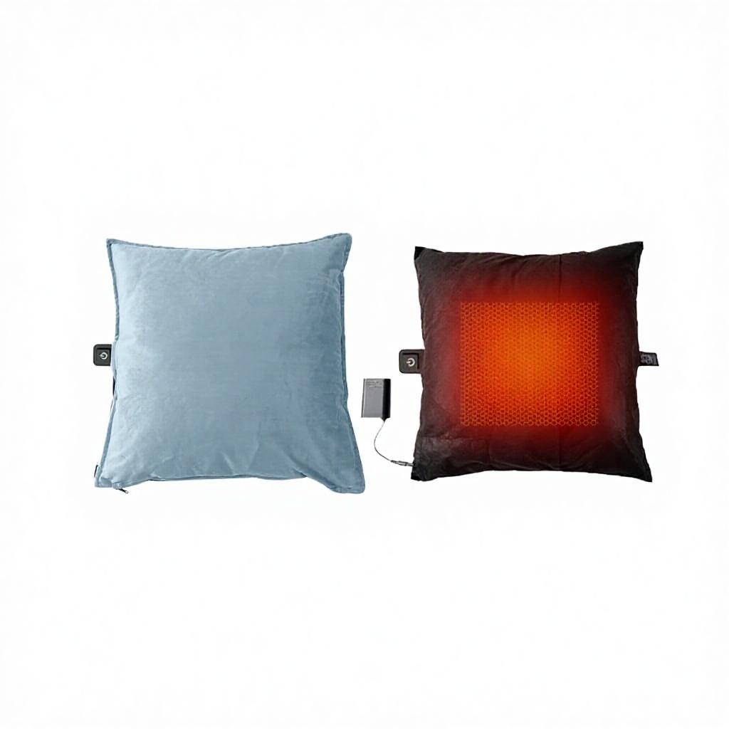 Graphene Electric Heated Pillowcase Soft Square Heating Throw Pillow Outdoor Portable Warm Hug Pillow Household