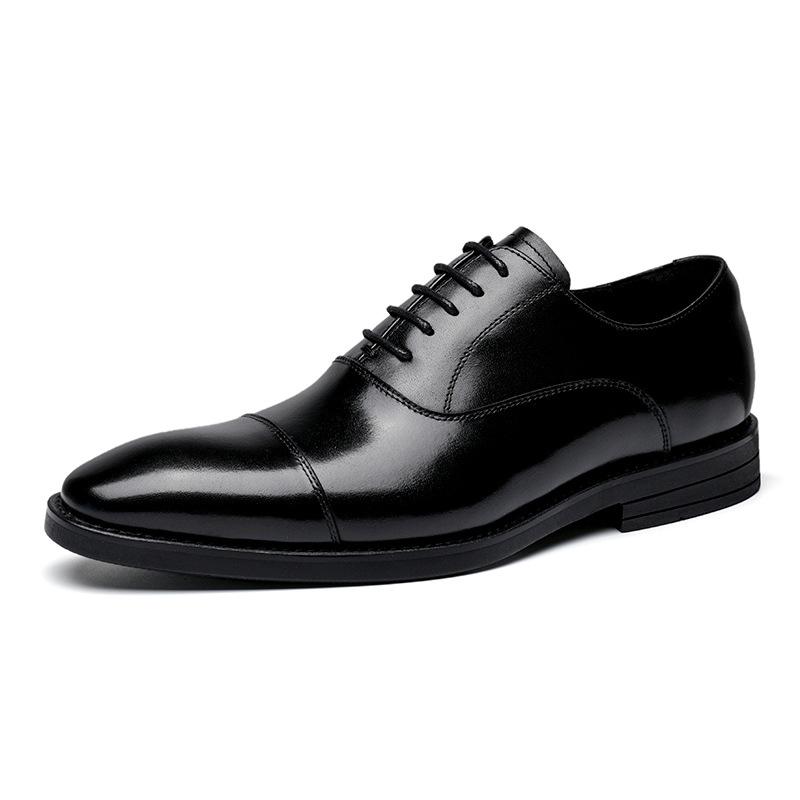 Men's Leather Shoes Business Dress Oxford Shoes Leather Shoes Men's Top Layer Cowhide Three Joint Genuine Leather Shoes