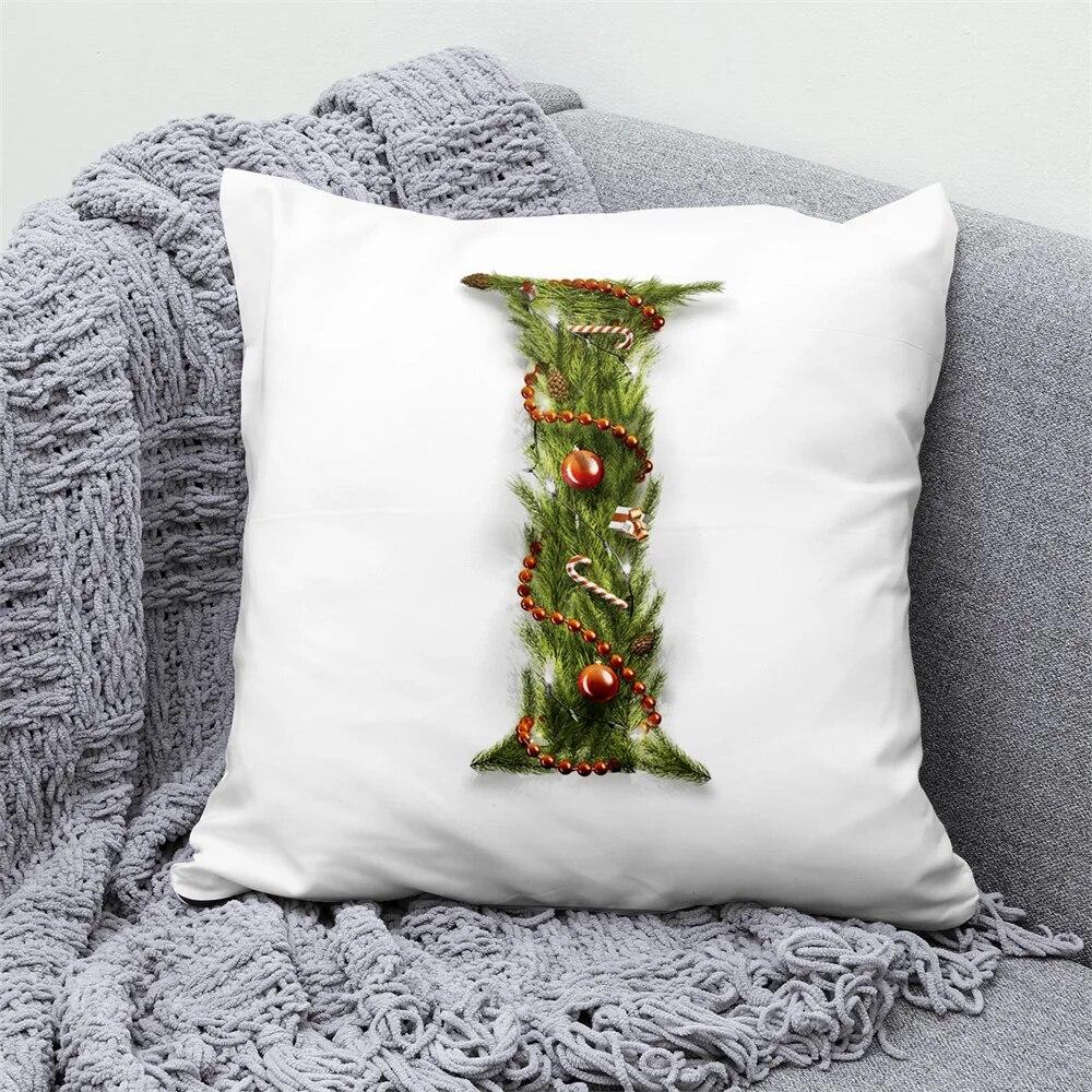 

Ветви Листья Алфавит Чехлы для подушек Рождественская вечеринка Домашний диван Украшение автомобиля Дерево Наволочка 40x40cm