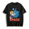 1975 Retro Space Journey Galaxy Explore Graphic Casual Top Pure Cotton T-shirt