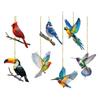 Hummingbird Christmas Ornaments 2D Acrylic Flying Bird Hanging Pendants For Christmas Tree Door Window Home Decor Ornament