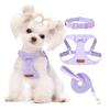 Pet Collars Trendy Premium Suede Dog Harness Leash Set-Adjustable Pet Chest Strap Soft Durable Puppy Kitten Fashion Accessories